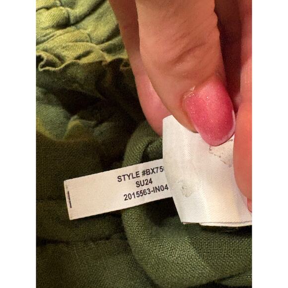 J. Crew 2024 Green Linen Soliel Wide Leg Pants L Casual Minimalist Beach Coastal - Picture 8 of 11